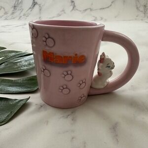 Disney Parks Disneyland Marie Cat Coffee Mug Pink White Aristocats Cup Kitten